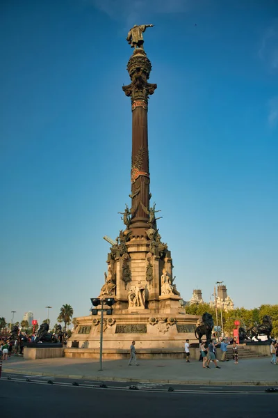 Parte posterior del monumento a Colón Chistopher en Barcelona, España —  Fotos de Stock