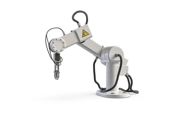 로봇 팔 흰색 절연의 3d 렌더링 — 스톡 사진