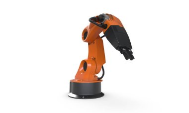 robot kol üzerinde beyaz izole 3D render