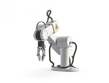 robot kol üzerinde beyaz izole 3D render