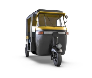 3D render of Autorickshaw isolated on white background. clipart