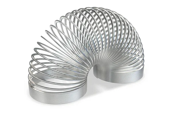 Metalik oyuncak spiral yay 3d render