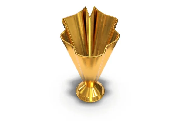 3D render van Golden Trophy Cup geïsoleerd op wit — Stockfoto