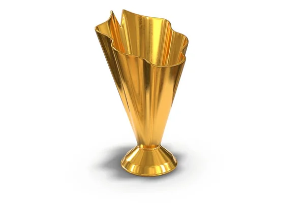 3D render of golden trophy cup isolated on white — Stock Photo, Image