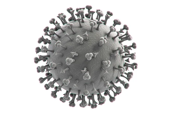 Rendering 3D di cellule virali influenzali isolate su bianco — Foto Stock