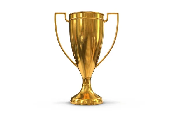 3D render of golden trophy cup isolated on white — Stock Photo, Image