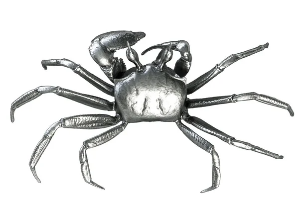 Metalic Crab üst görünümü 3d render beyaz izole — Stok fotoğraf