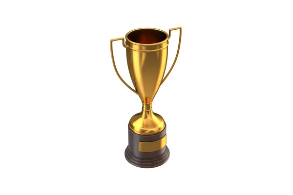 3D-återgivning av Gold Trophy Cup isolerad på vitt. — Stockfoto