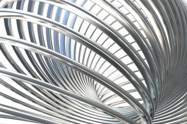 Metalik oyuncak spiral yay 3d render