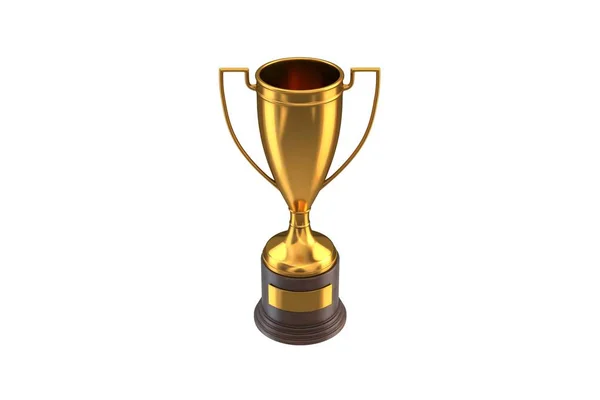 3D renderowanie Gold Trophy Cup izolowane na białym. — Zdjęcie stockowe