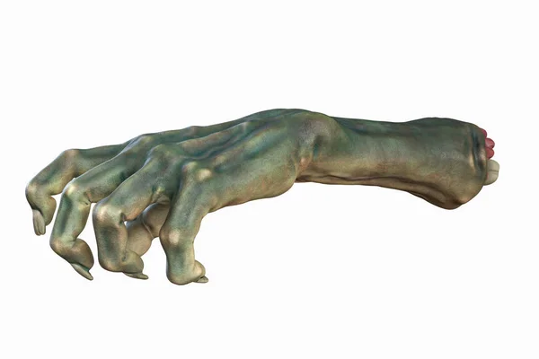 3d render kesilmiş Zombi el, Cadılar Bayramı teması.