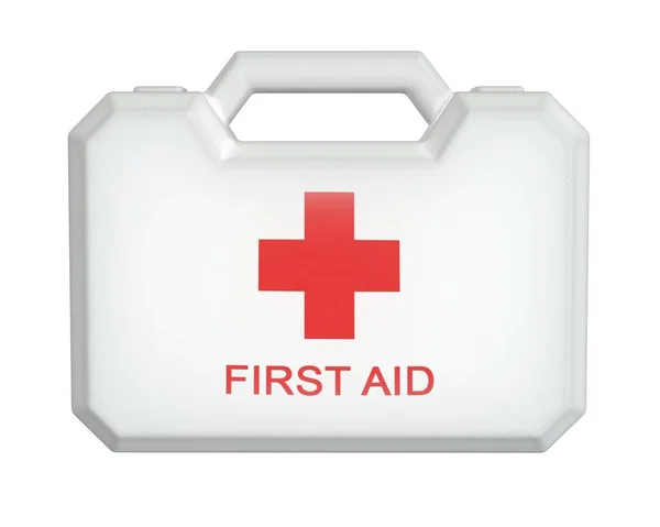 Prostorové vykreslení soupravy první pomoci izolované na bílém. — Stock fotografie