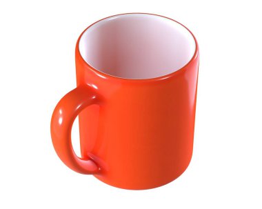 3d Render Kırmızı Kupa beyaz izole