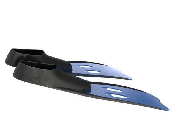 白い上に隔離された青のダイバーフリッパーの3Dレンダリング — ストック写真
