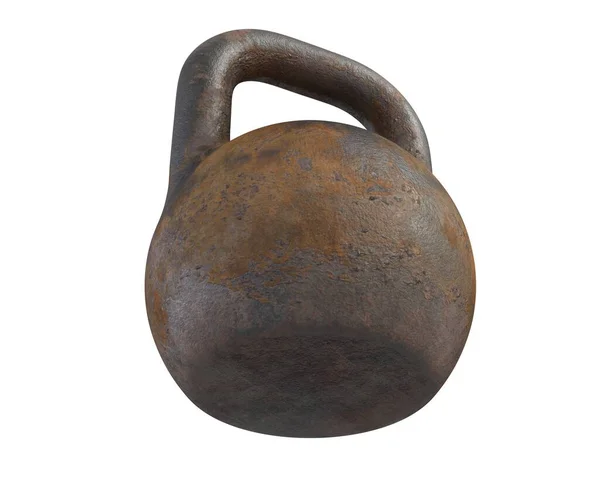 3D render of old rusty Kettlebell isolated on white — Stock Photo, Image