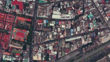 Akşam vakti Bangkok 'un hava manzarası