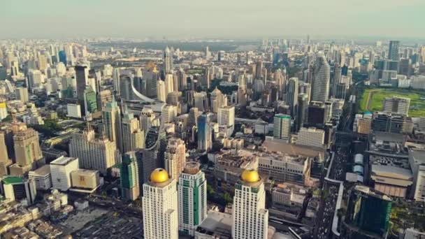 Vue aérienne des rues de Bangkok en une journée. — Video