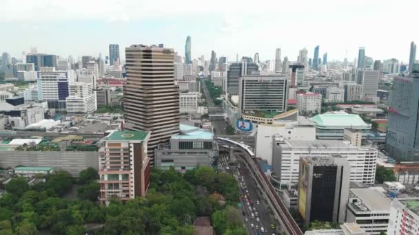 曼谷街道一日三餐的空中景观. — 图库视频影像