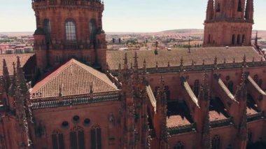 İspanya 'daki Salamanca Katedrali' nin havadan görünüşü