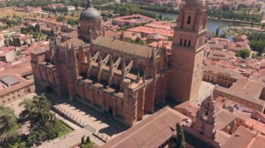 İspanya 'daki Salamanca Katedrali' nin havadan görünüşü