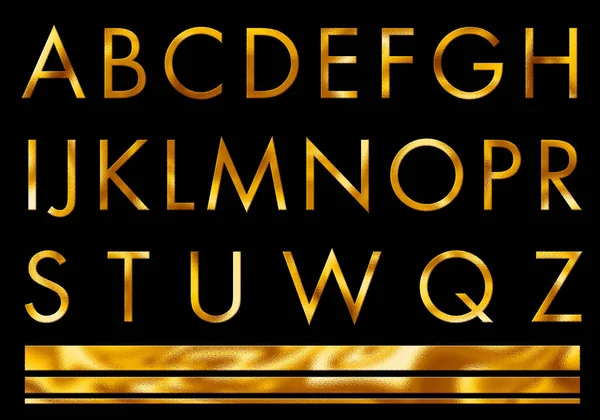 带有乡村质感的金金属字体字母 黑色背景上的字母文字 黄金豪华字母表装饰文字 图库图片