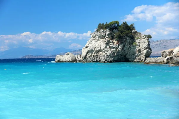 Пошуках Блакитних Пляж Європі Pasqyra Біч Ksamil Албанія — стокове фото