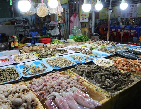 Ринок Морепродуктів Vung Tau Південного Єтнаму Ліцензійні Стокові Фото