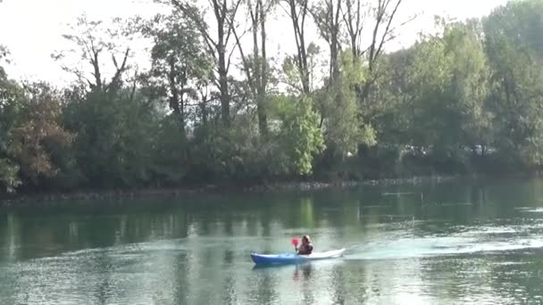 Deportes Acuáticos Canotaje Kayaks Concursos Remo Acuático — Vídeo de stock