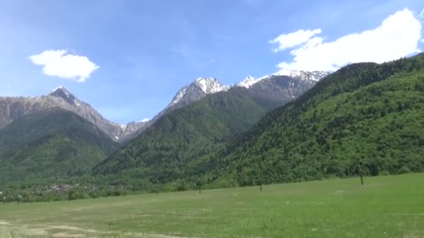 Alpine Bergen Een Zonnige Zomerdag — Stockvideo