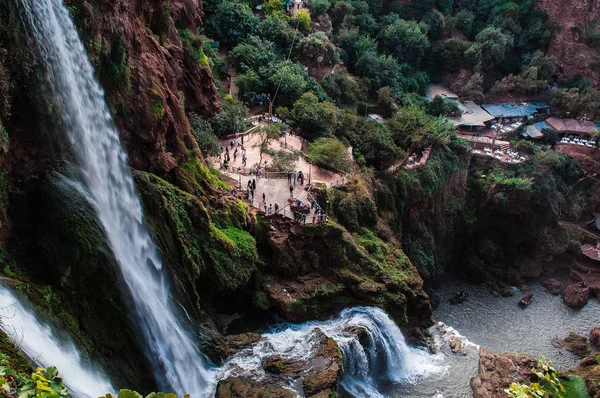 Cascades Καταρράκτες Ouzoud Ouzoud Στην Οροσειρά Του Άτλαντα Στο Μαρόκο — Φωτογραφία Αρχείου