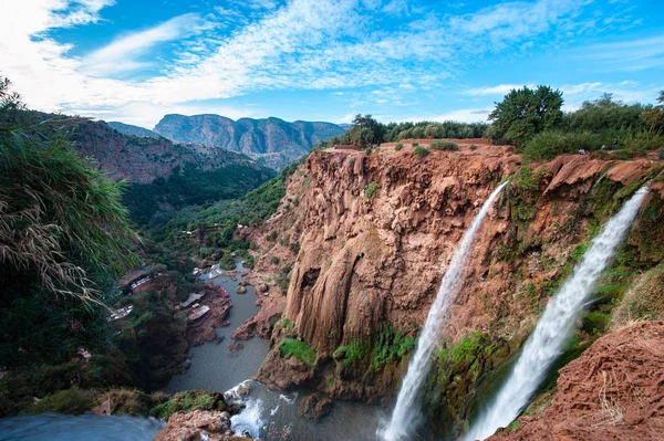 Fas Atlas Dağlarında Ouzoud Cascades Düşer Ouzoud — Stok fotoğraf