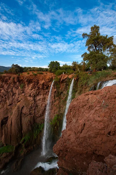 Cascatas Ouzoud Falls Ouzoud Nas Montanhas Atlas Marrocos — Fotografia de Stock