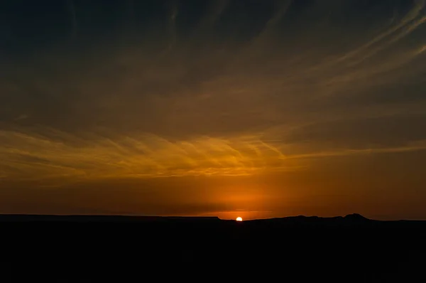 Sonnenaufgang Der Schwarzen Wüste Der Nähe Von Merzouga Marokko — Stockfoto