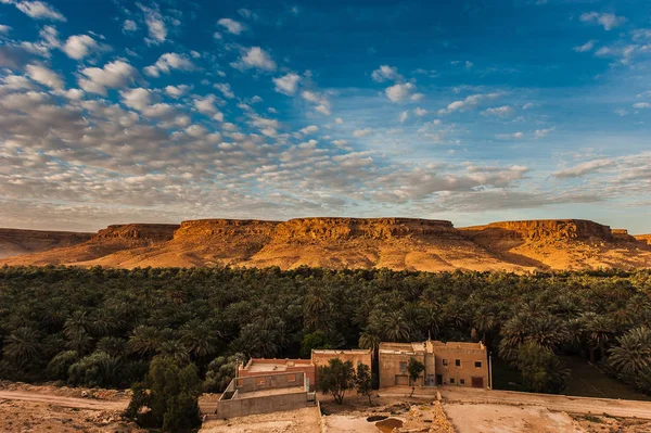 Piękny Krajobraz Poza Wieś Dolinie Rzeki Wadi Dara Pobliżu Zagora — Zdjęcie stockowe