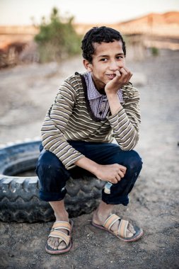 Merzouga, Fas yakınındaki bir çocuk portresi