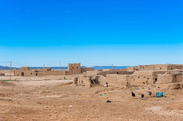 Mulher Sua Pequena Fazenda Pequena Aldeia Perto Merzouga Marrocos — Fotografia de Stock