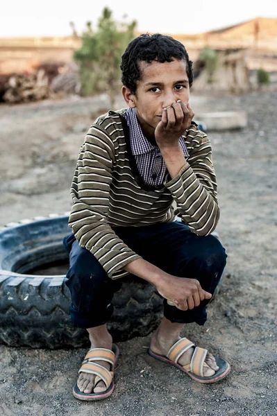 Retrato Niño Cerca Merzouga Marruecos —  Fotos de Stock