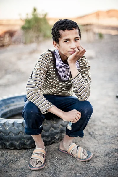 Retrato Niño Cerca Merzouga Marruecos —  Fotos de Stock