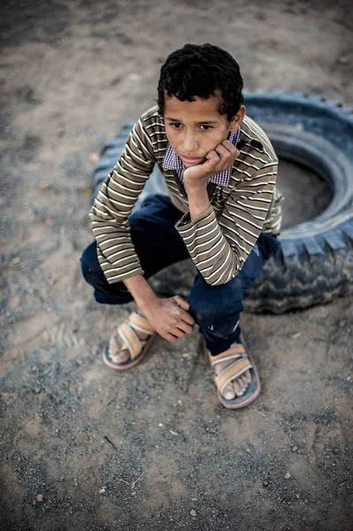 Retrato Niño Cerca Merzouga Marruecos —  Fotos de Stock