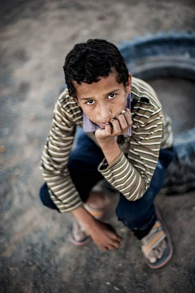 Retrato Menino Perto Merzouga Marrocos — Fotografia de Stock