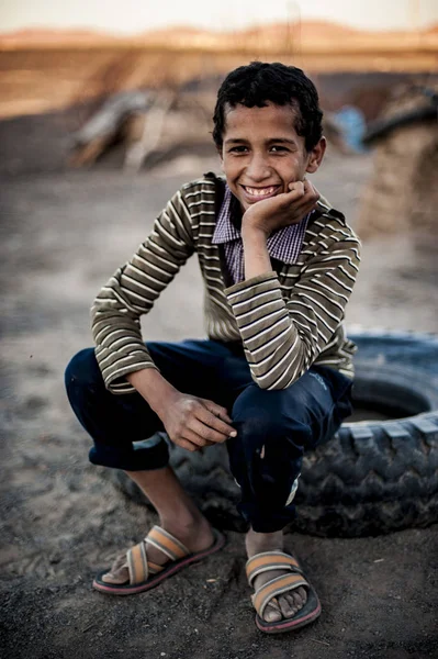 Portret Van Een Jongen Buurt Van Merzouga Marokko — Stockfoto