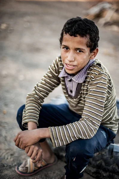 Retrato Menino Perto Merzouga Marrocos — Fotografia de Stock