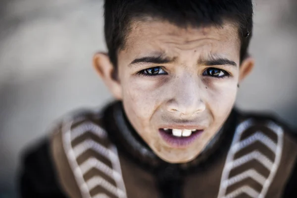 Portrait Boy Looking Camera Village Merzouga Morocco — Stock Photo, Image