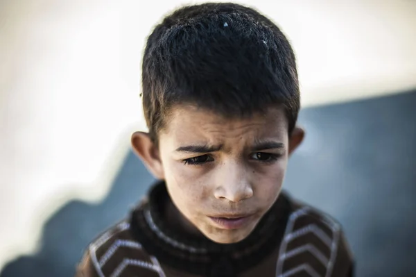 Portrait Boy Looking Camera Village Merzouga Morocco — Stock Photo, Image