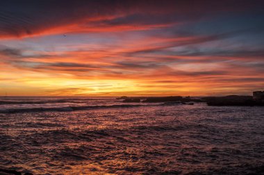 Essaouira's Beach, Fas güneş doğarken