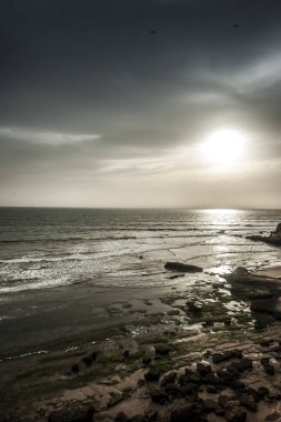 Essaouira yakınlarındaki Atlantik kıyısı, Fas.