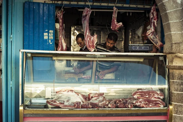 Butchers shop in bazaar Essaouira, Morocco