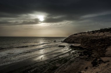 Essaouira yakınlarındaki Atlantik kıyısı, Fas.