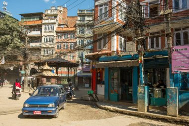 Swayambunath Stupa maymun Tapınağı Nepal, Katmandu dışında sokak sahne