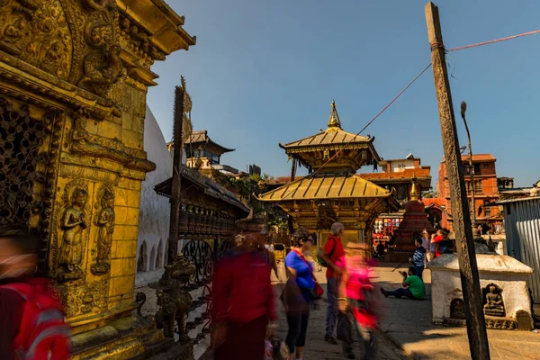 Ein Tempelaffe Buddhistischen Tempel Swayambunath — Stockfoto